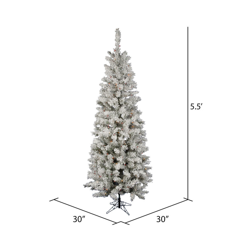 Vickerman Flocked Pacific Pencil Pine Artificial Christmas Tree