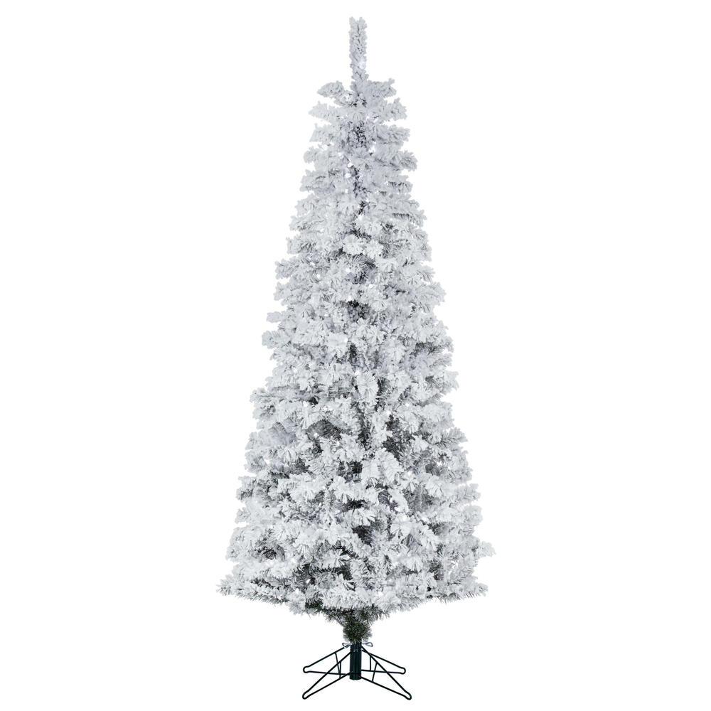 Vickerman Flocked Pacific Pencil Pine Artificial Christmas Tree