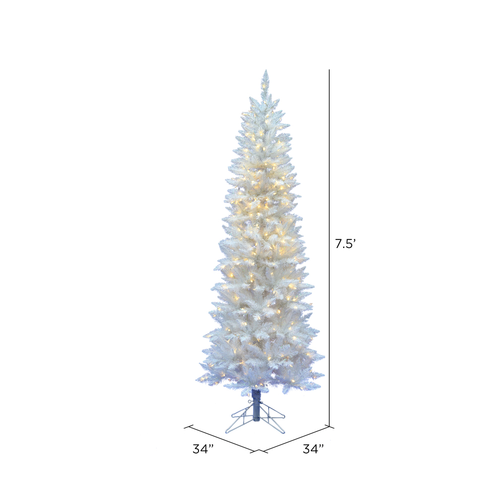 Vickerman Sparkle White Spruce Pencil Artificial Christmas Tree