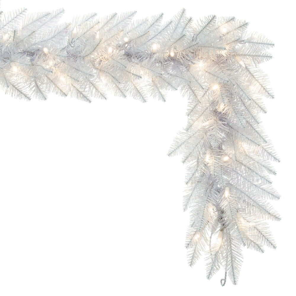 Vickerman Artificial Sparkle White Spruce Garland