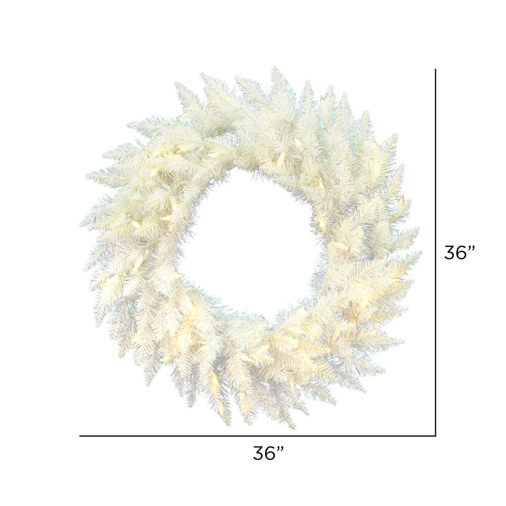 Vickerman Artificial Sparkle White Spruce Wreath