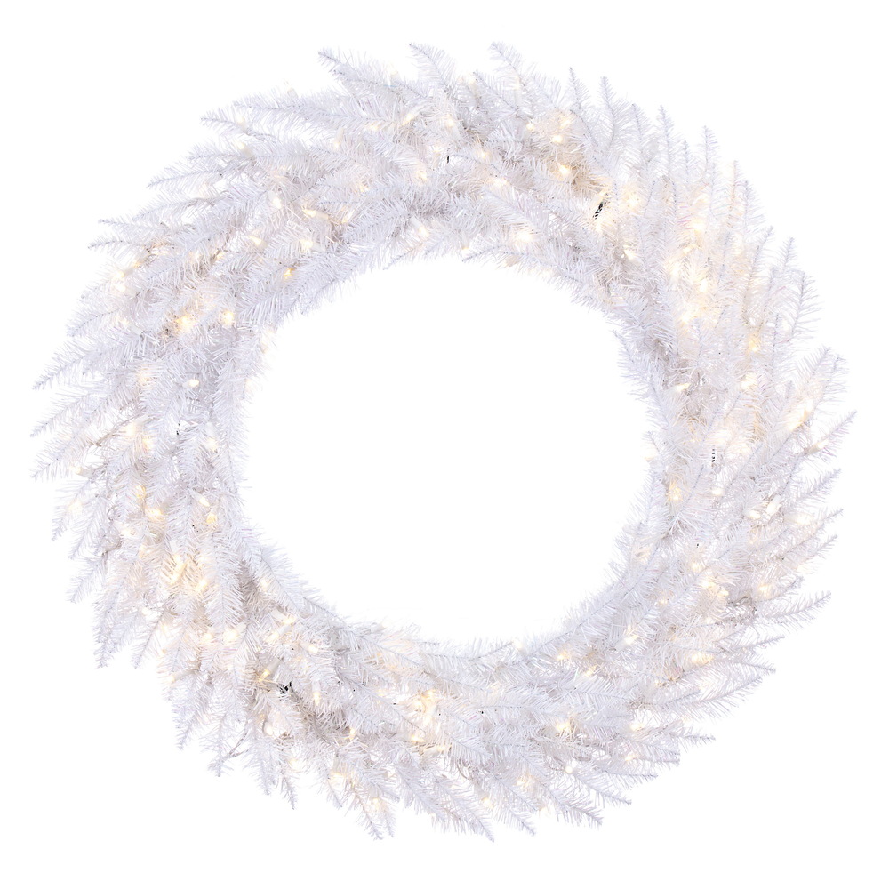 Vickerman Artificial Sparkle White Spruce Wreath