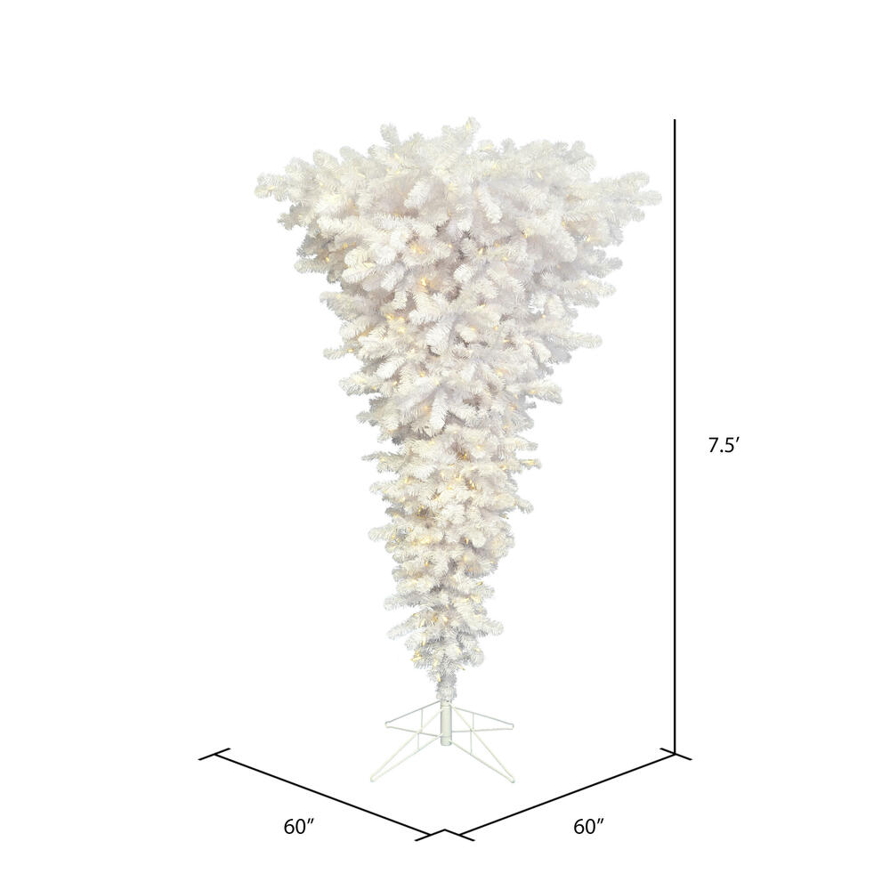 Vickerman 5.5' x 38" White Upside Down Artificial Christmas Tree