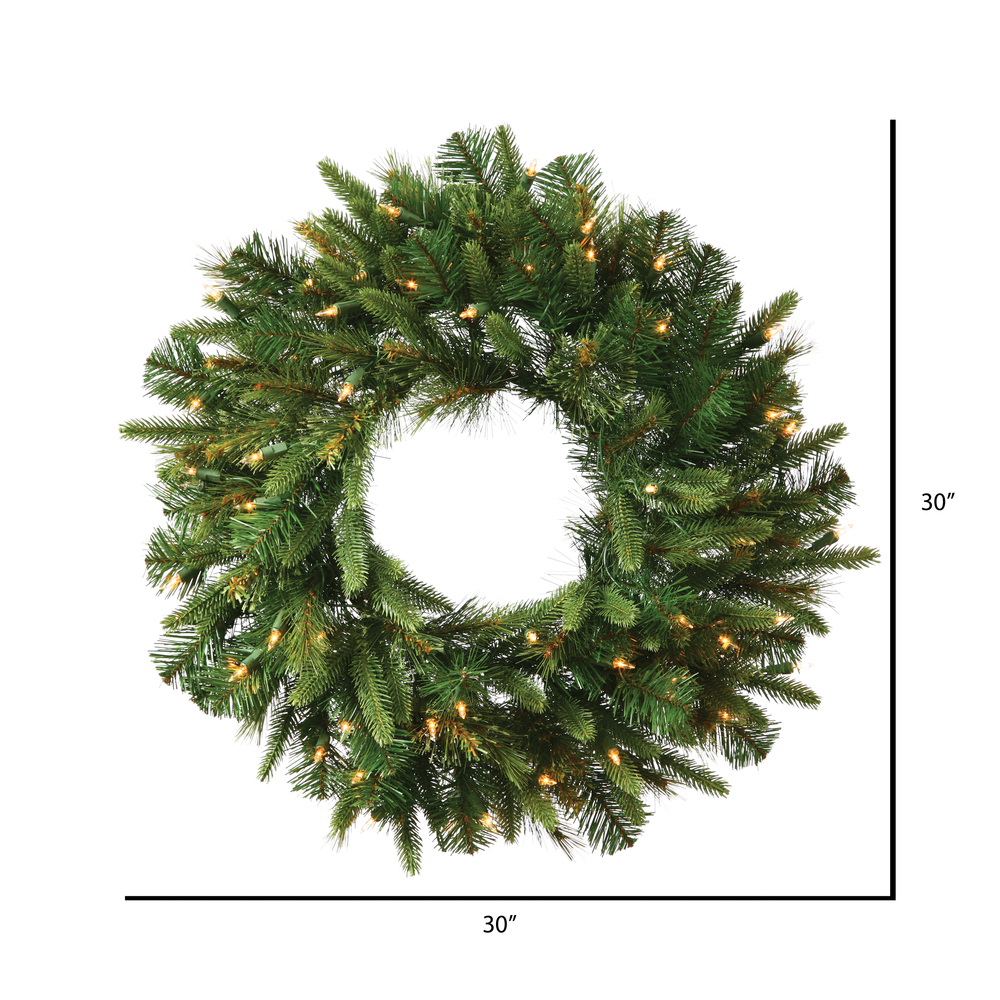 Vickerman Artificial 30" Cashmere Pine Wreath Battery Operated