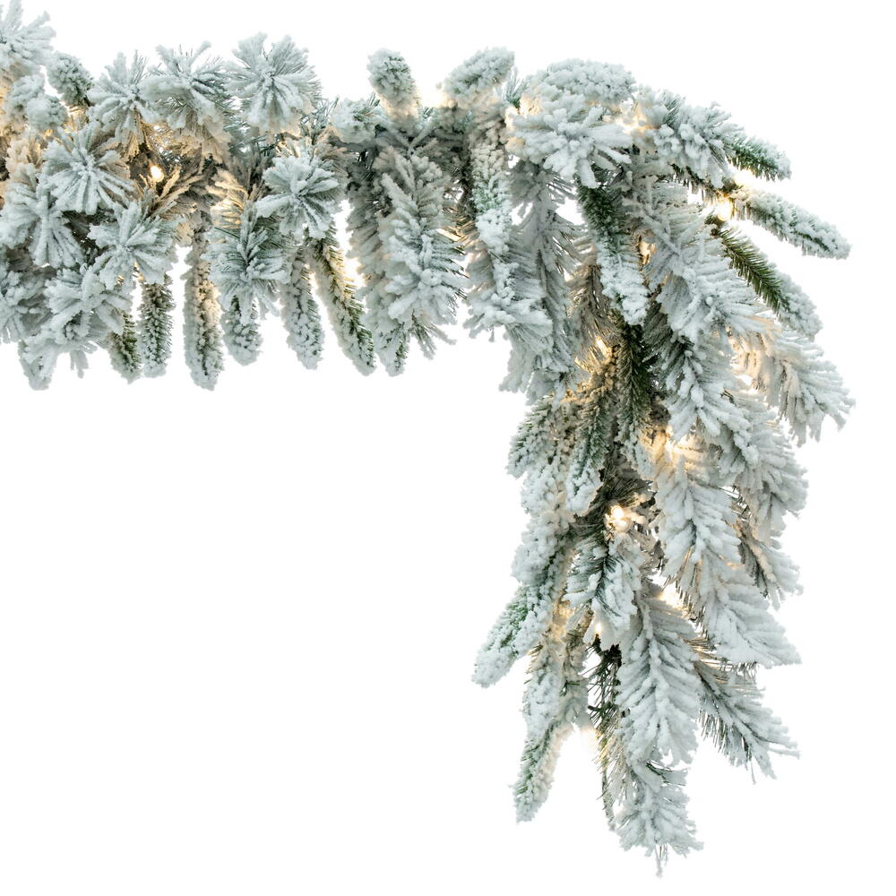 Vickerman Artificial Flocked Snow Ridge Garland