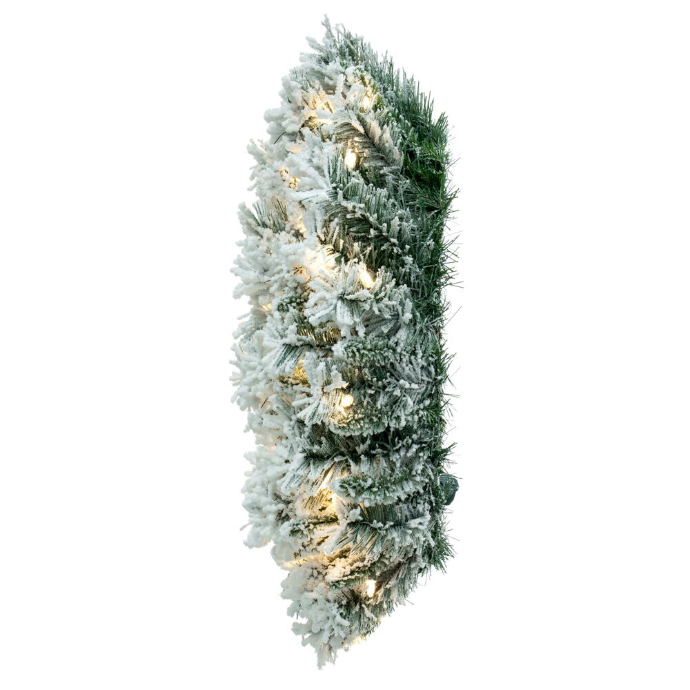Vickerman Artificial Flocked Snow Ridge Wreath