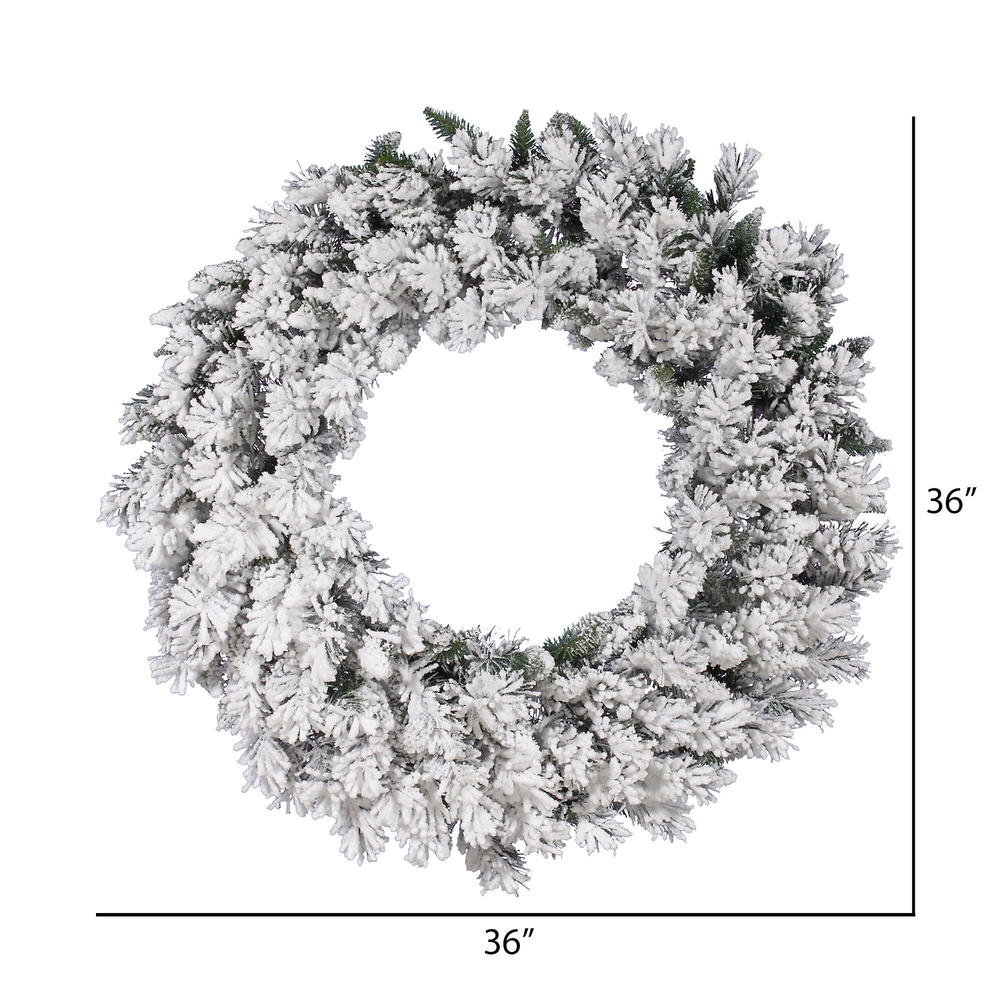 Vickerman Artificial Flocked Snow Ridge Wreath