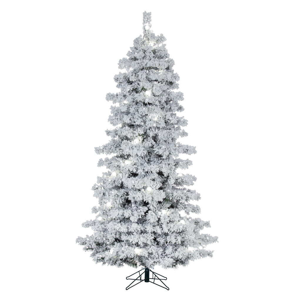 Vickerman Flocked Slim Alaskan Artificial Christmas Tree