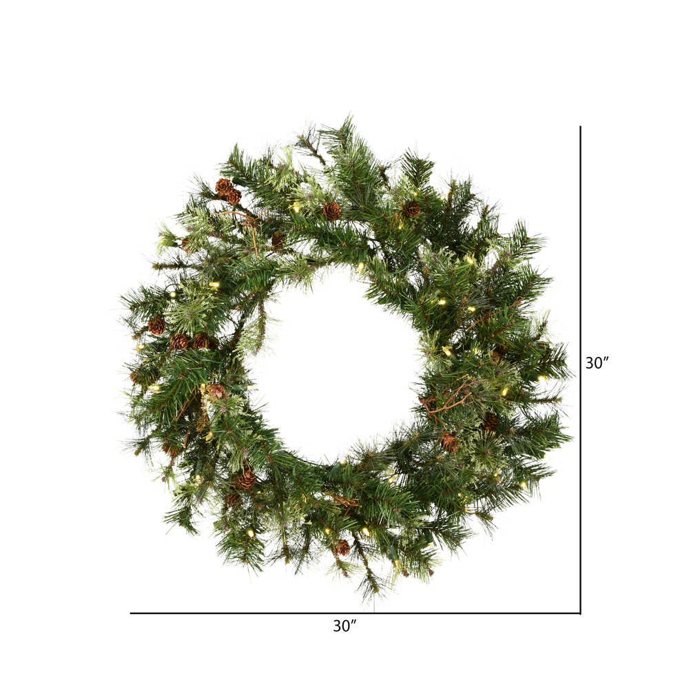 Vickerman Artificial Mixed Country Pine Wreath
