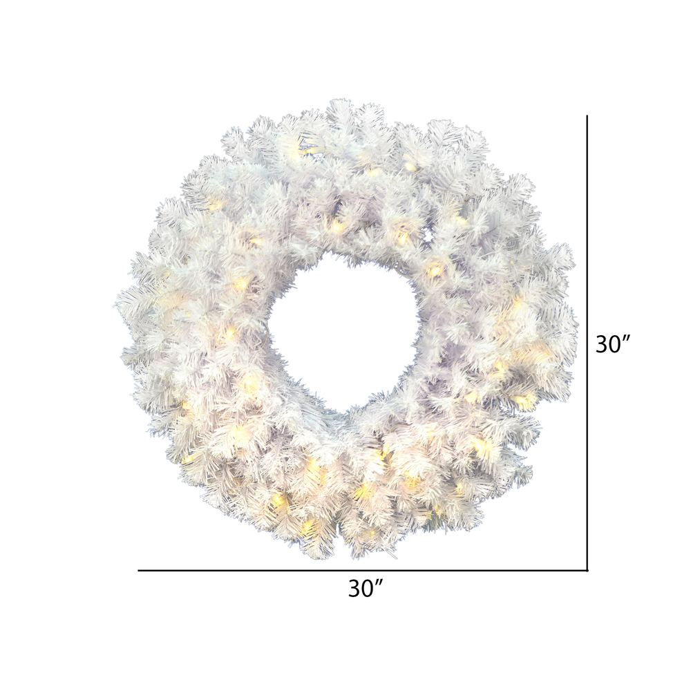 Vickerman Artificial Crystal White Wreath