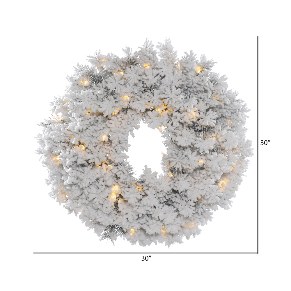 Vickerman Artificial Flocked Alaskan Wreath