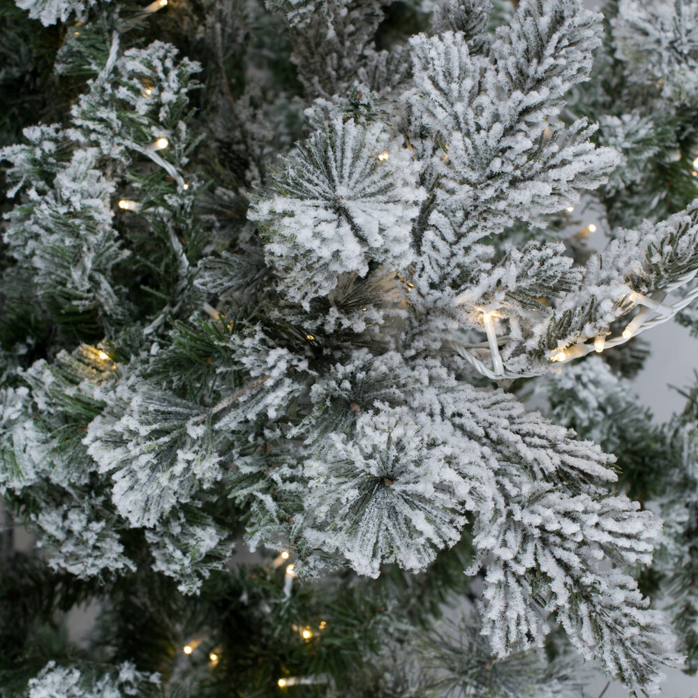 Vickerman Flocked Sierra Fir Slim Artificial Christmas Tree