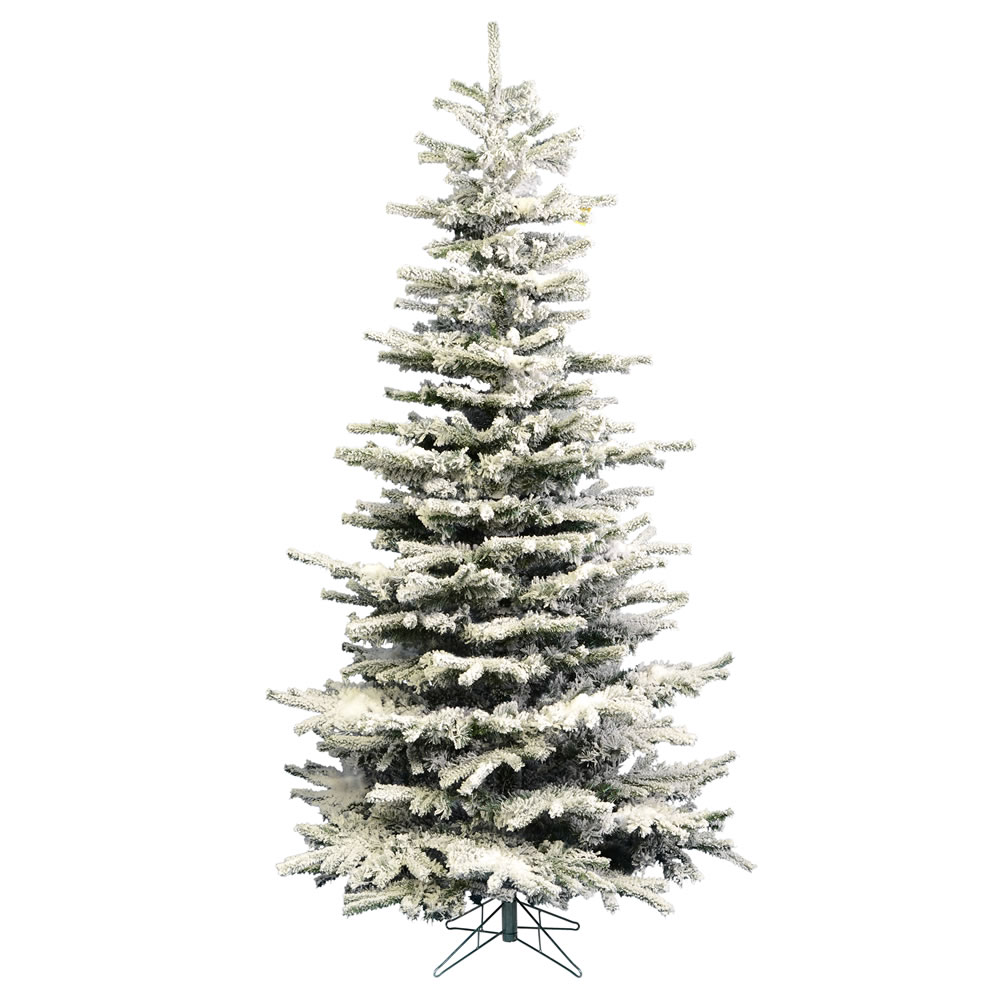 Vickerman Flocked Sierra Fir Slim Artificial Christmas Tree