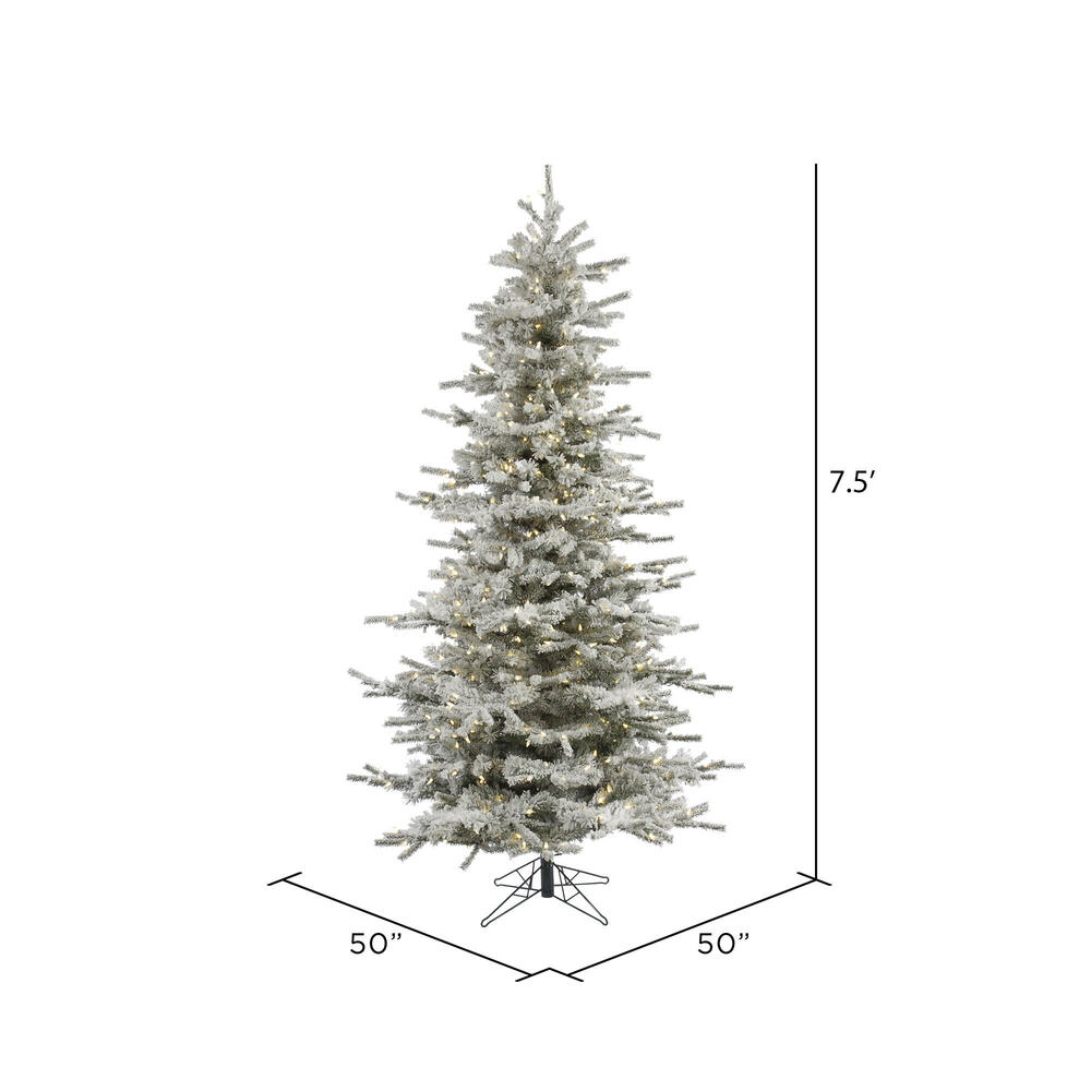 Vickerman Flocked Sierra Fir Slim Artificial Christmas Tree