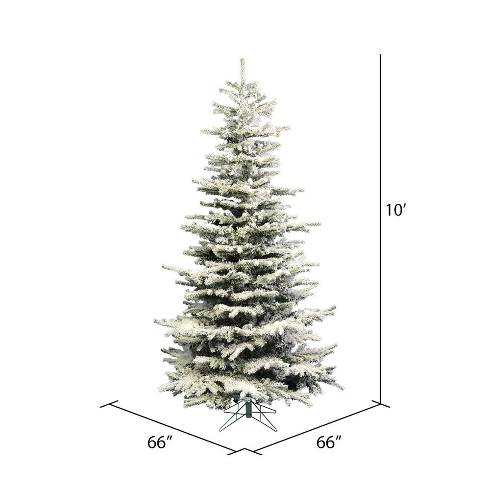 Vickerman Flocked Sierra Fir Slim Artificial Christmas Tree