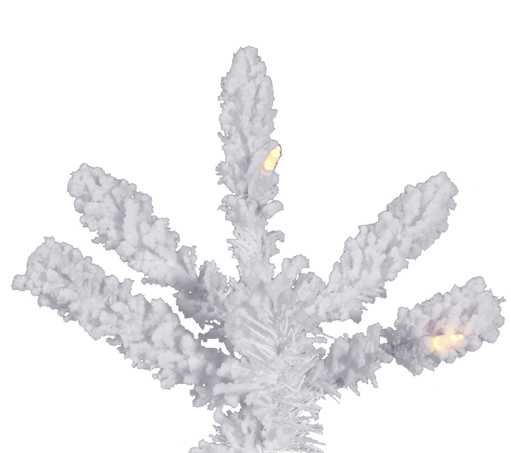 Vickerman Flocked White Spruce Slim Artificial Christmas Tree