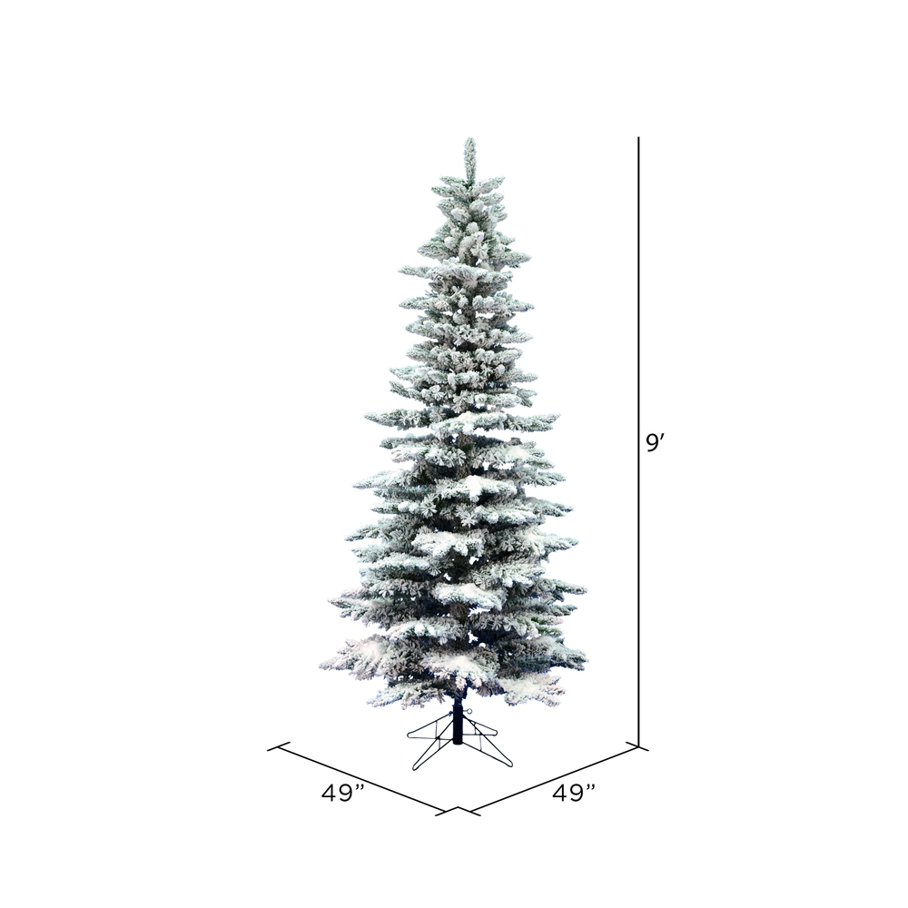 Vickerman Flocked Utica Fir Slim Artificial Christmas Tree