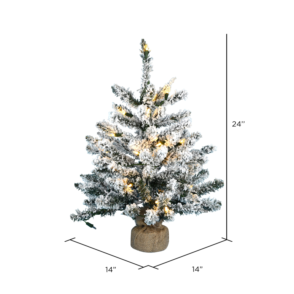 Vickerman Flocked Anoka Pine Tabletop Artificial Christmas Tree