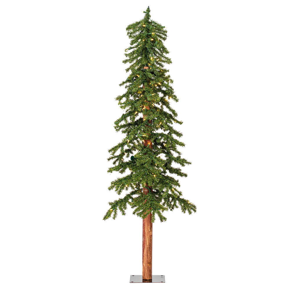 Vickerman Natural Bark Alpine Artificial Christmas Tree Set