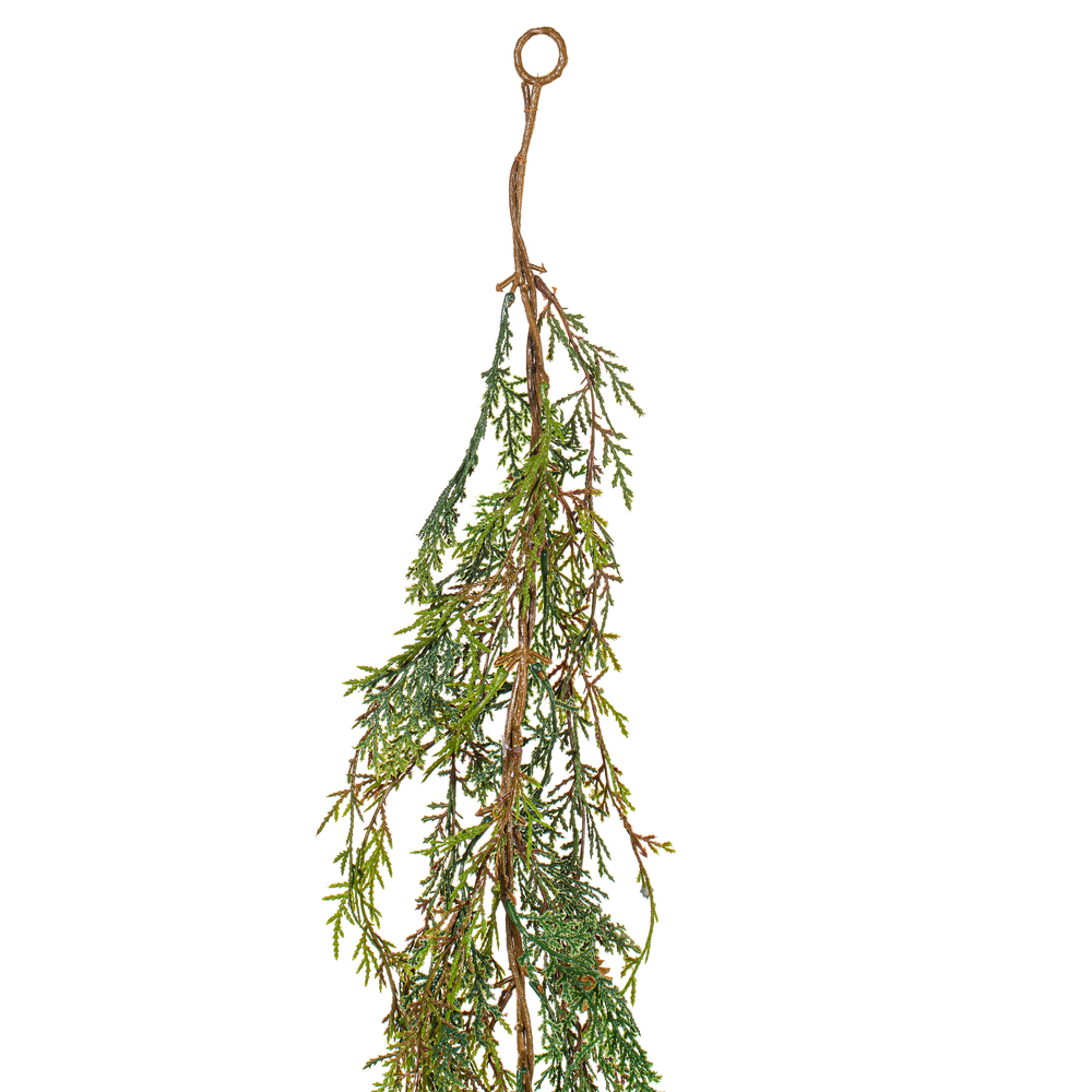 4' Weeping Cedar Garland w/Cones 189Tips