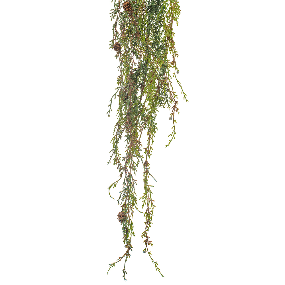 4' Weeping Cedar Garland w/Cones 189Tips