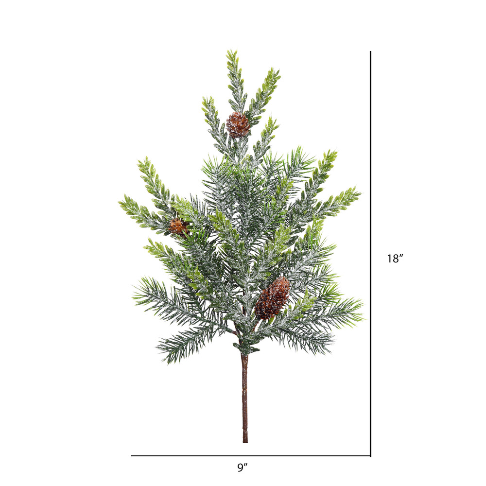 18" Frosted Hemlock-Angel Pine Spray 11T