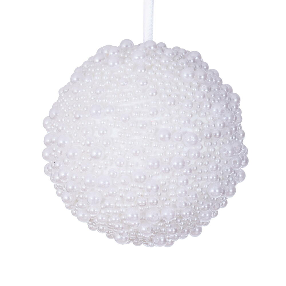 Vickerman White Pearl Ball Ornament