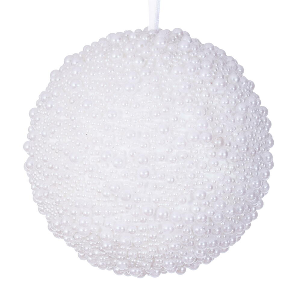 Vickerman White Pearl Ball Ornament
