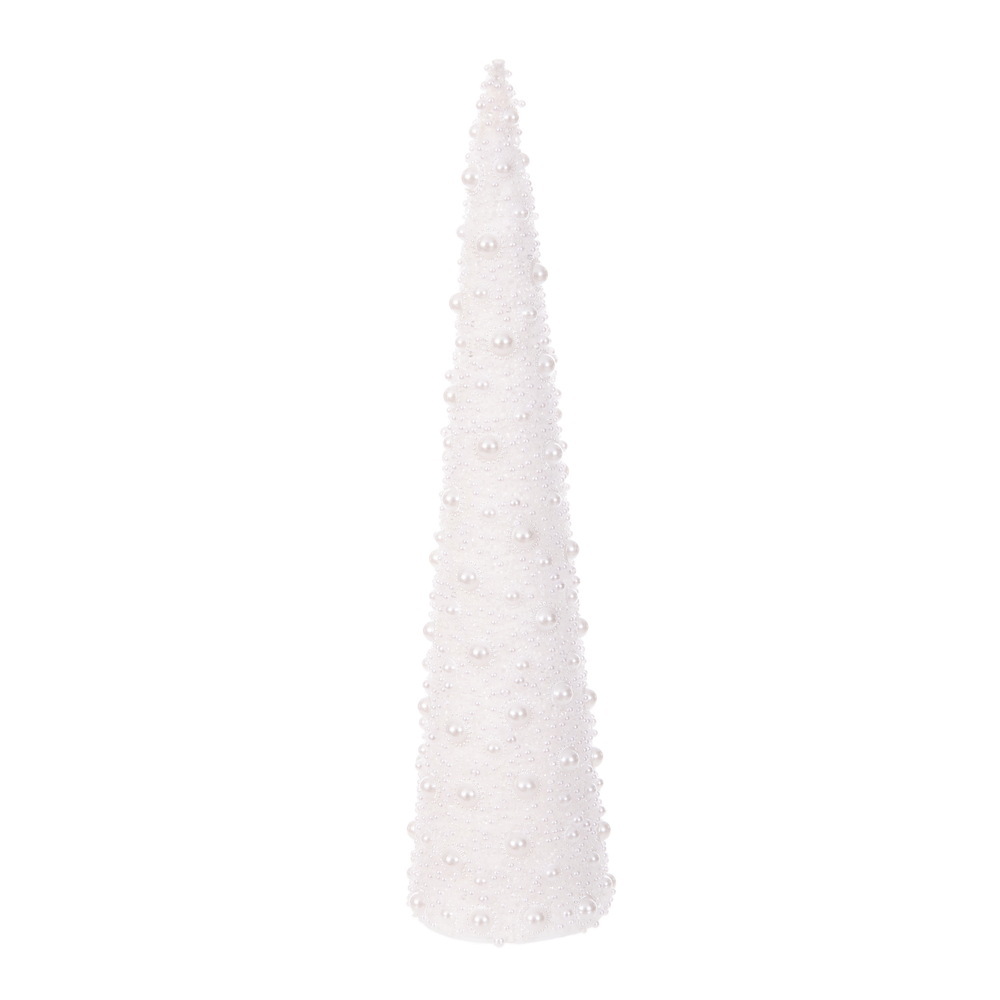16" & 24" White Pearl Cone Tree 2/Set