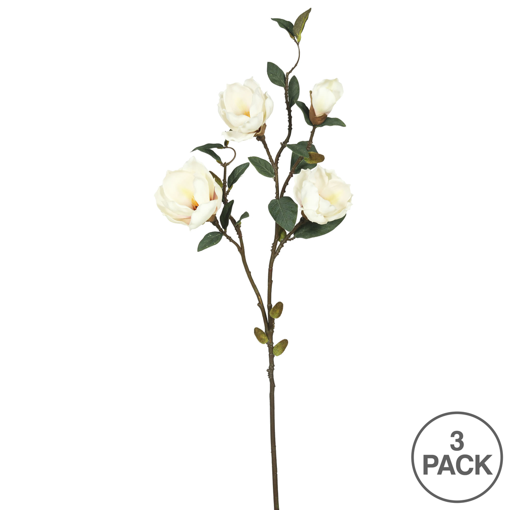 38" Cream Magnolia 3/pk