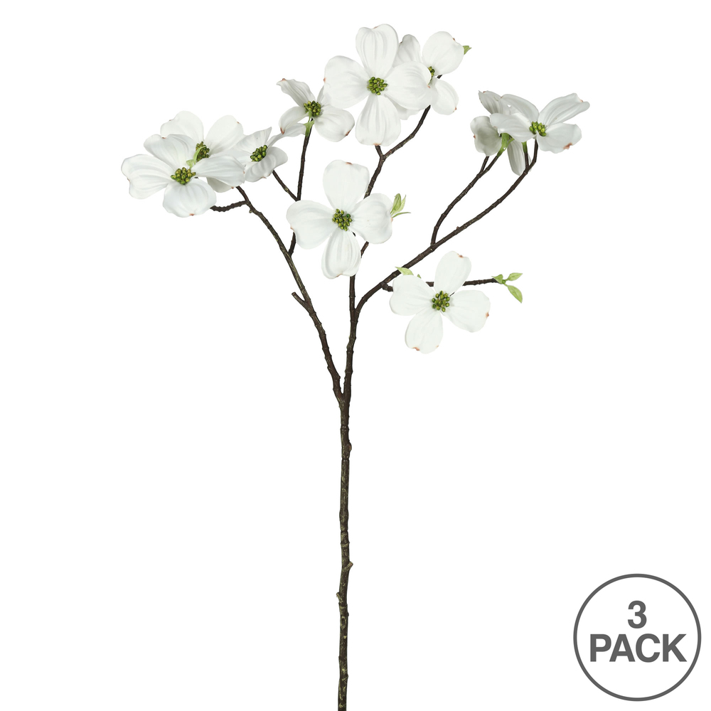 28" White Dogwood 3/pk