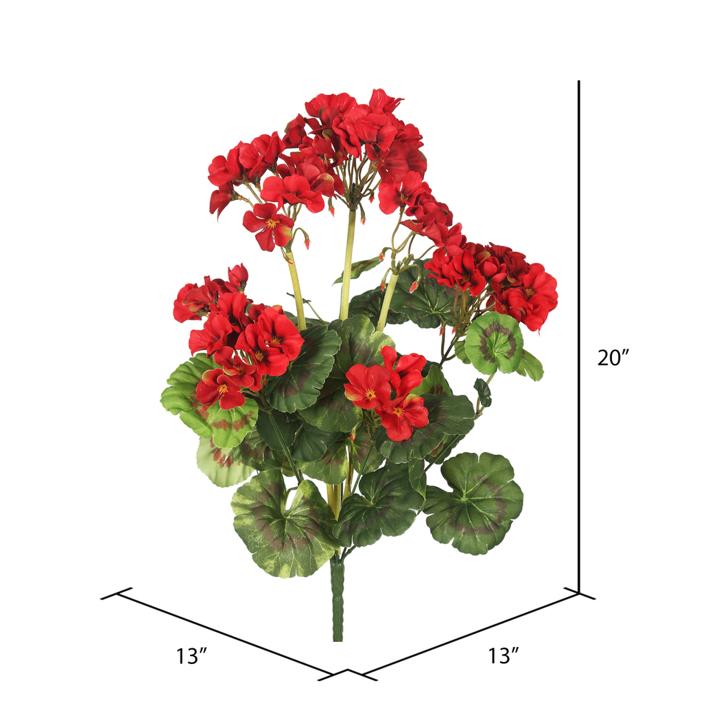 Vickerman 20" Artificial Geranium Bush, 4 per Pack