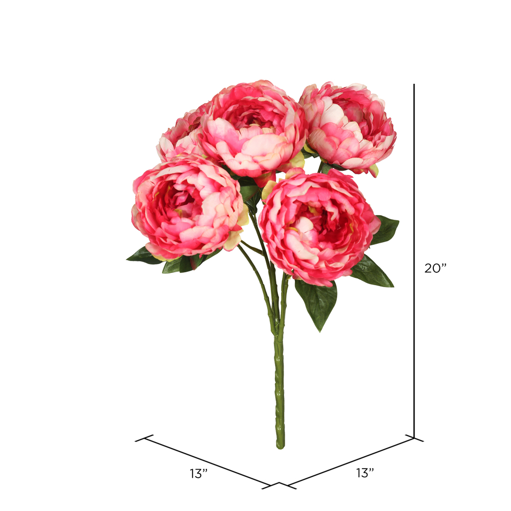 Vickerman 20" Artificial Peony Bunch