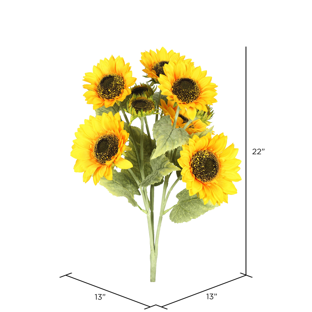 Vickerman Artificial Yellow Sunflower Bush