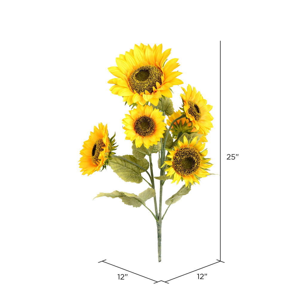 Vickerman Artificial Yellow Sunflower Bush