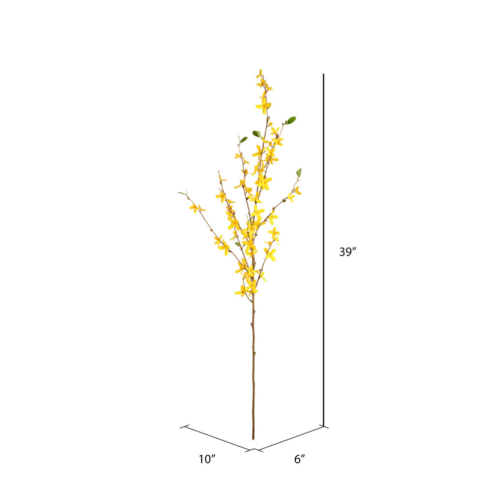 39" Yellow Forsythia Flower Spray 4/pk