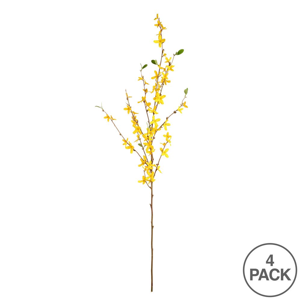 39" Yellow Forsythia Flower Spray 4/pk