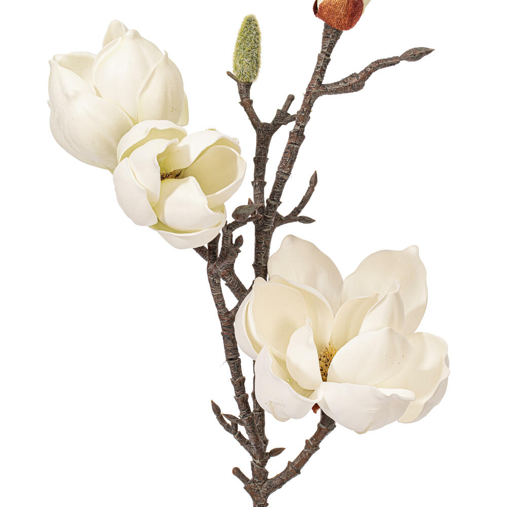 29" White Magnolia Flower Bud Spray 2/Bg