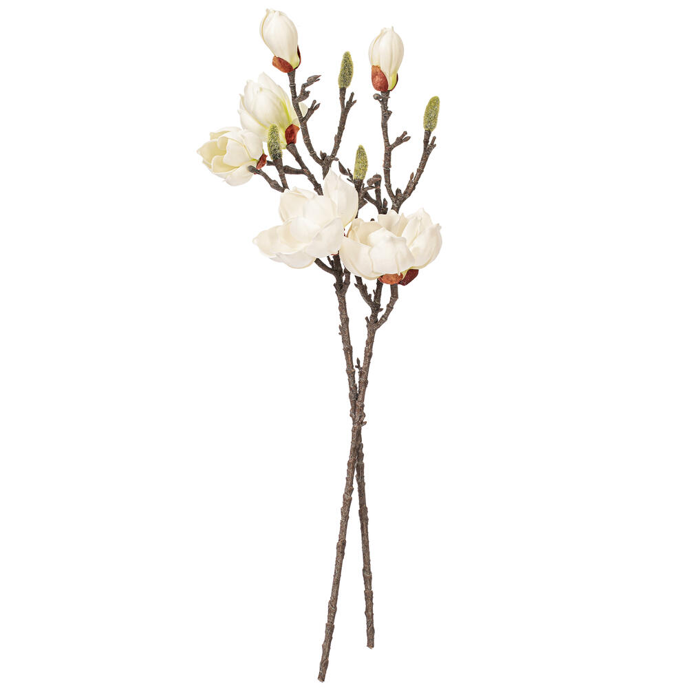 29" White Magnolia Flower Bud Spray 2/Bg