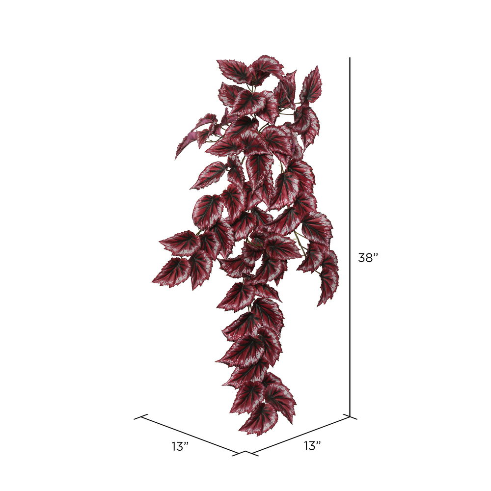 Vickerman Artificial Red Begonia Hanging Bush