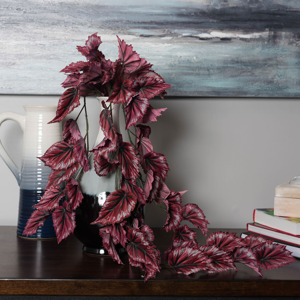 Vickerman Artificial Red Begonia Hanging Bush