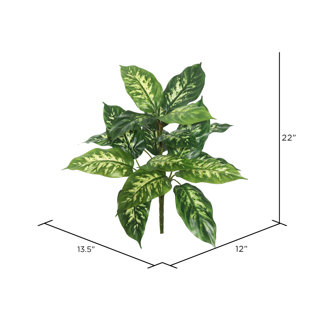 Vickerman Artificial Green Dieffenbachia Plant, 2/pk