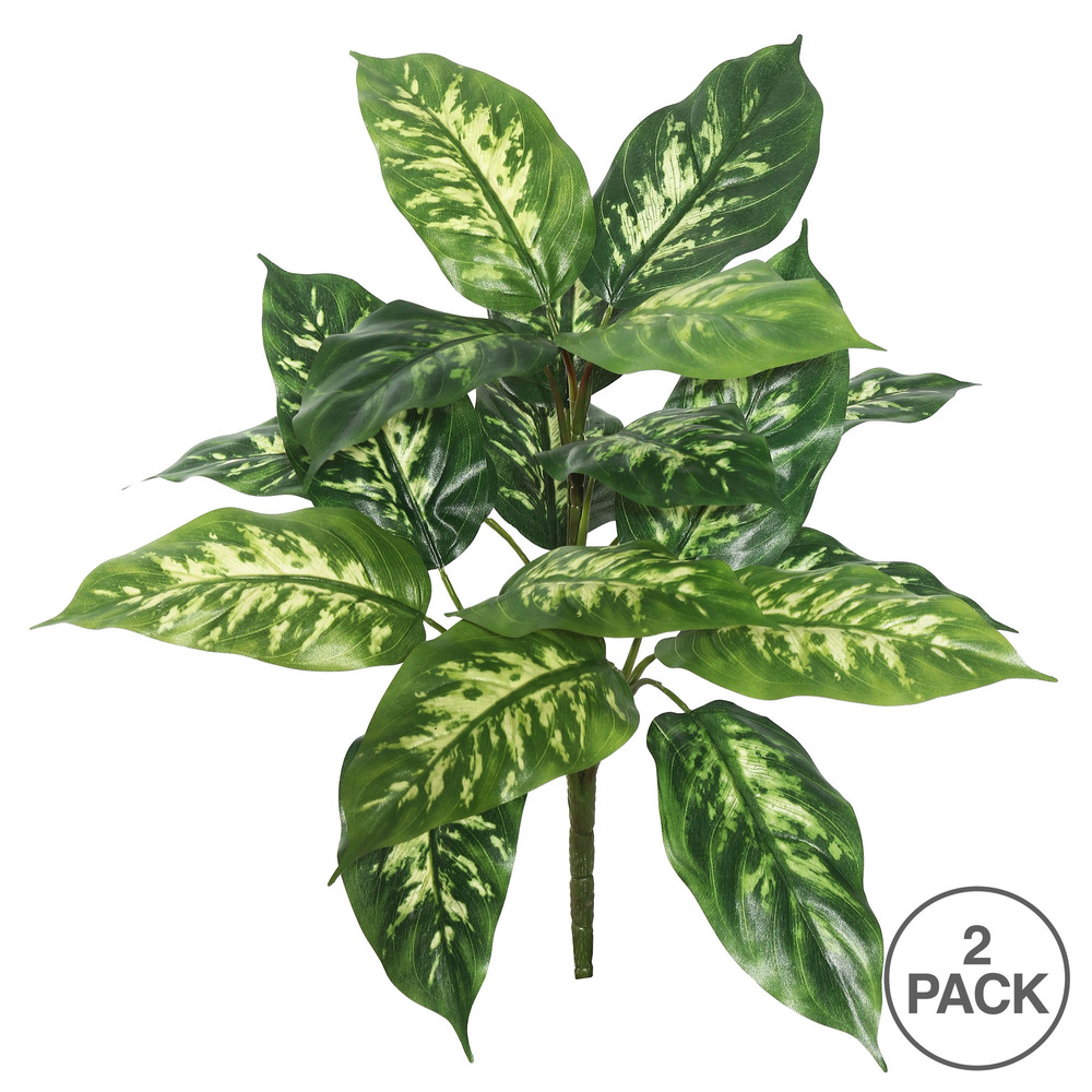 Vickerman Artificial Green Dieffenbachia Plant, 2/pk