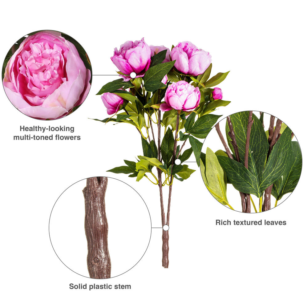Vickerman 23" Artificial Peony Bush