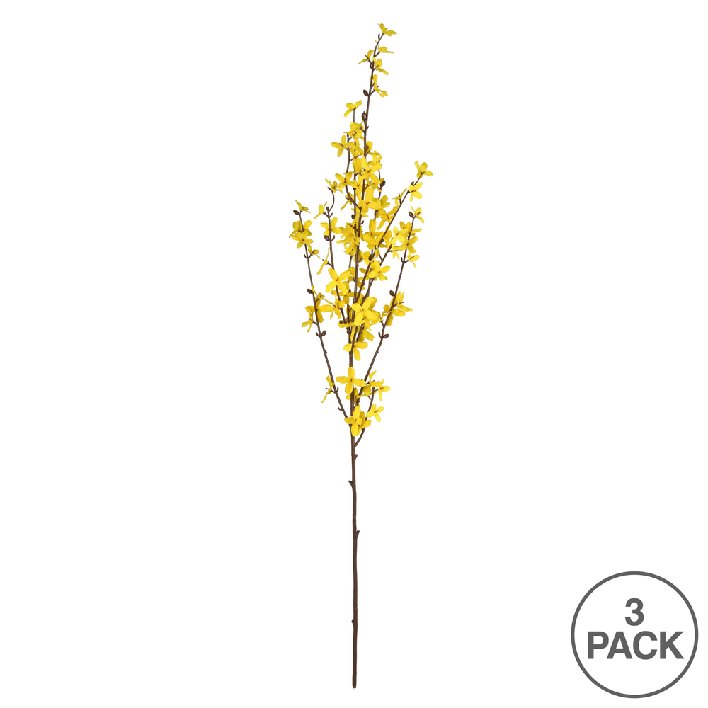 40" Yellow Forsythia Flower Spray 3/pk