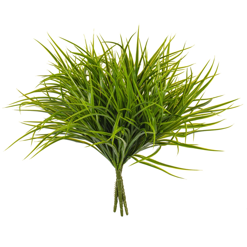 Vickerman Artificial Green Grass Bush UV Coated, 3/pk