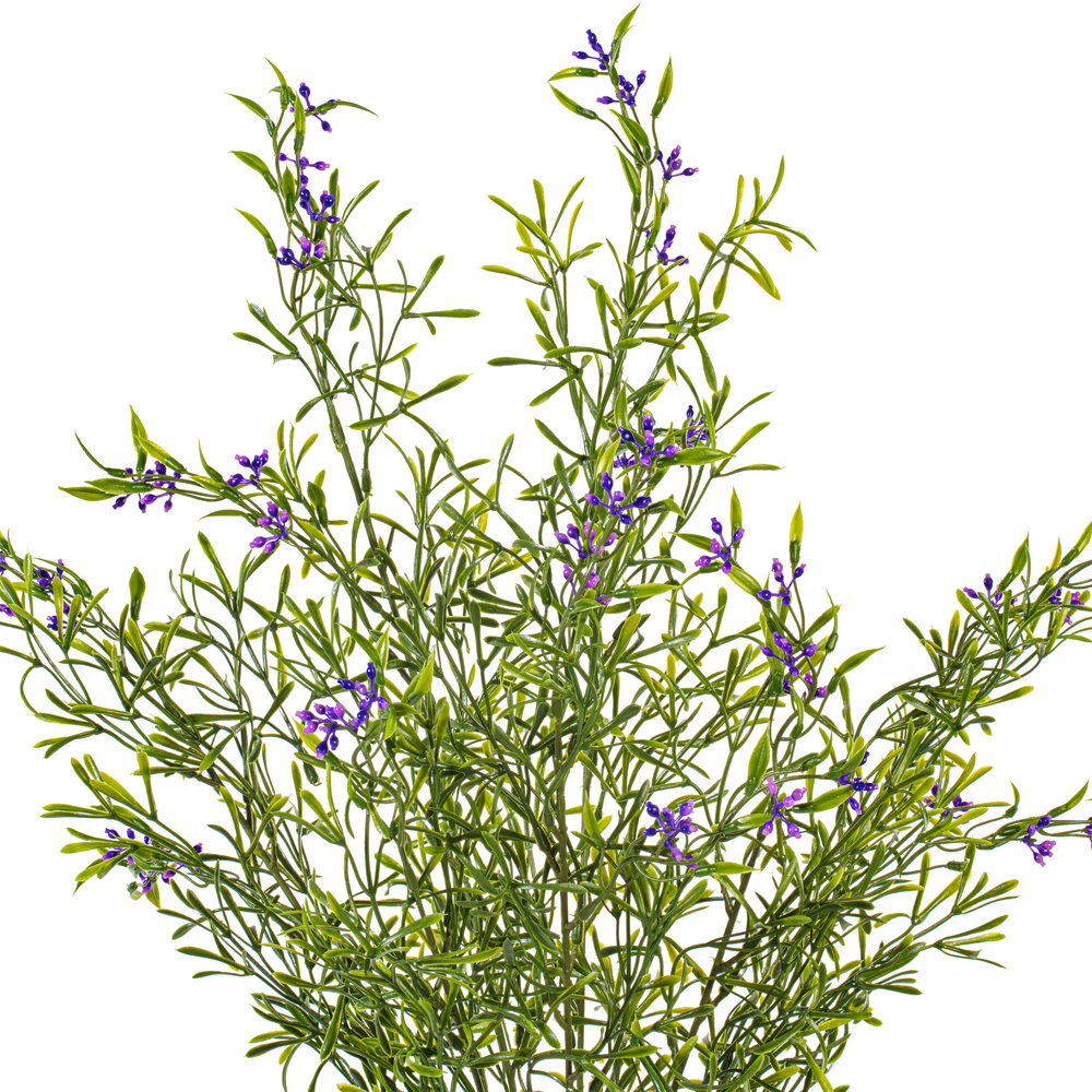 Vickerman Artificial UV Coated Bush with Purple Flowers