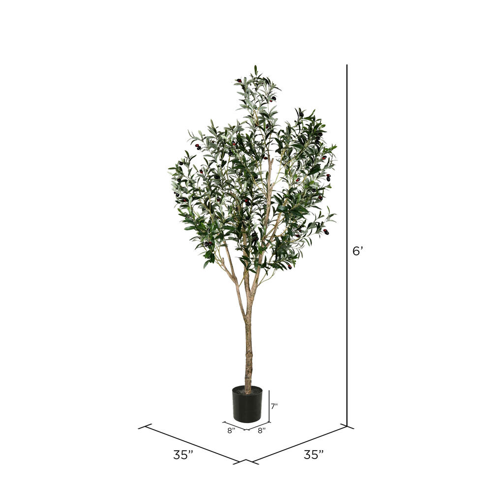 Vickerman Artificial Green Olive Tree in Pot