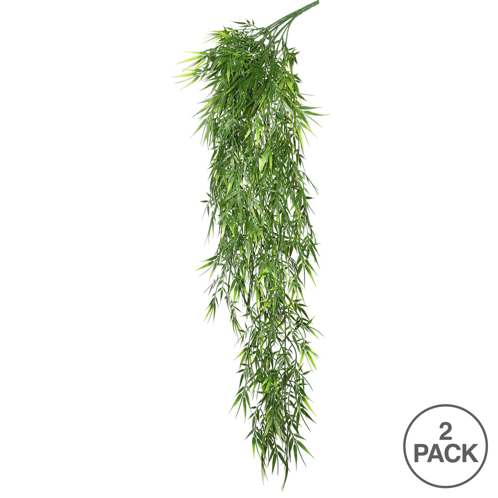 Vickerman Artificial Green Mini Bamboo Leaf Bush, Pack of 2