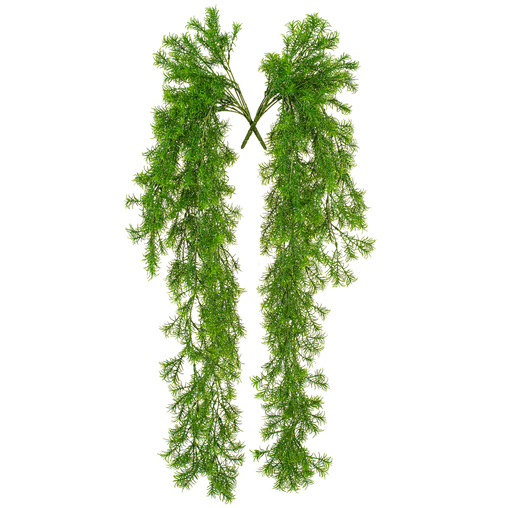 Vickerman Artificial Spring Grass Hanging Bush, 2/pk